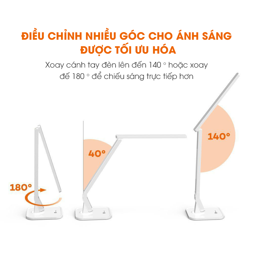 Đèn bàn linh động điều chỉnh góc chiếu sáng