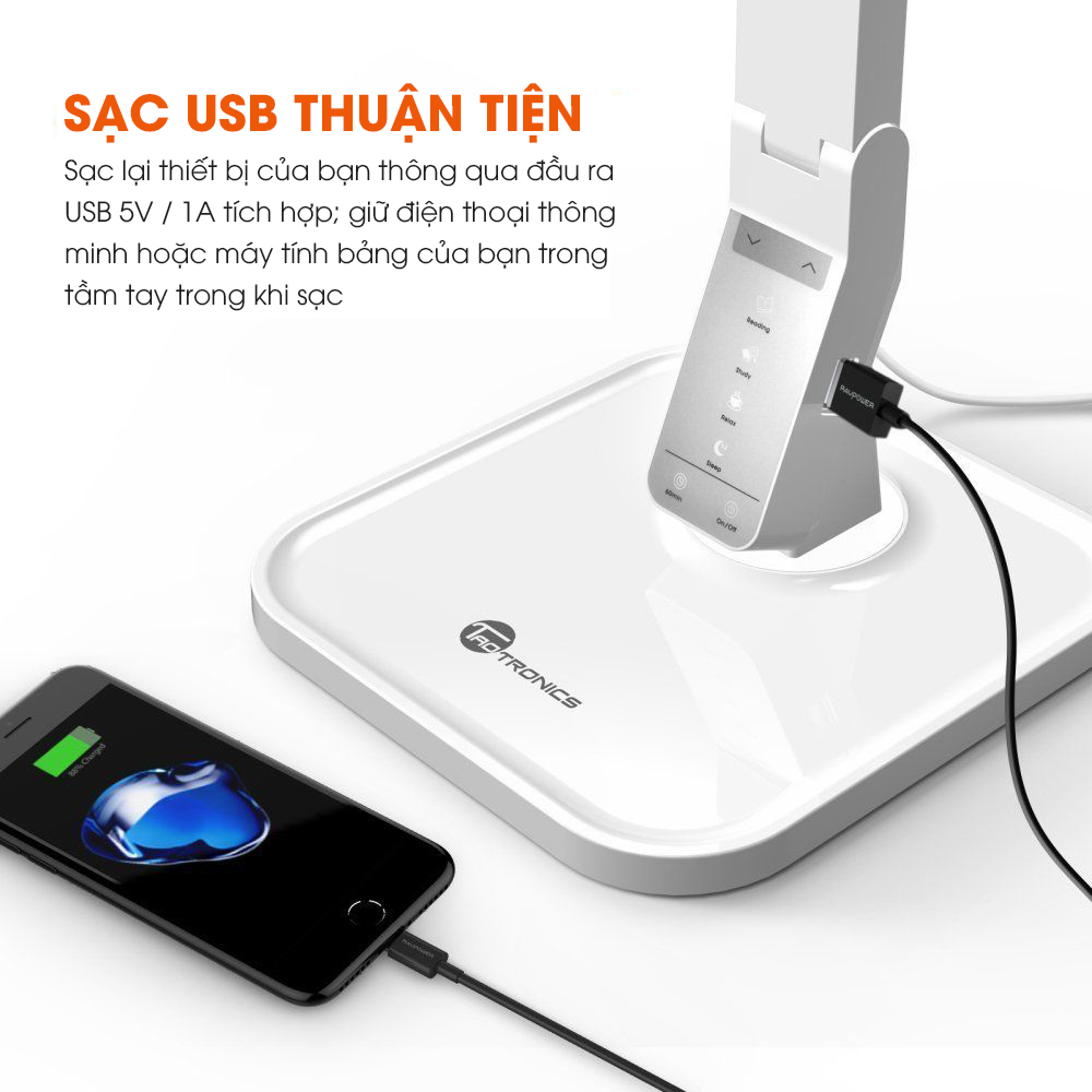 Đèn bàn LED thông minh tích hợp cổng sạc Micro USB