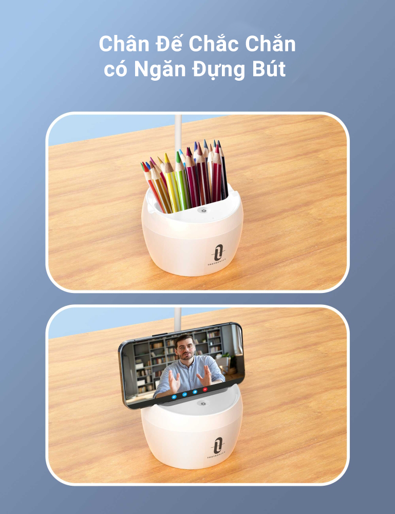 Đèn Led Chống Cận Taotronics TT-DL1008 có chỗ để bút, điện thoại