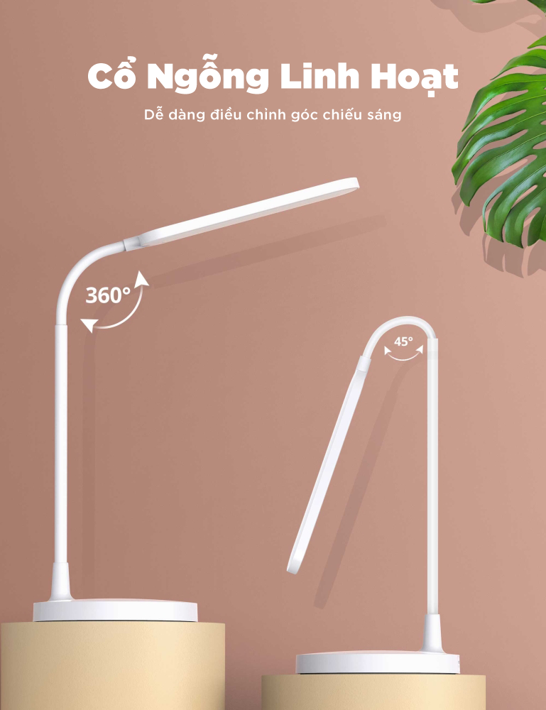 Đèn LED để bàn thông minh Taotronics TT-DL1009 dễ dàng xoay điều chỉnh góc đèn