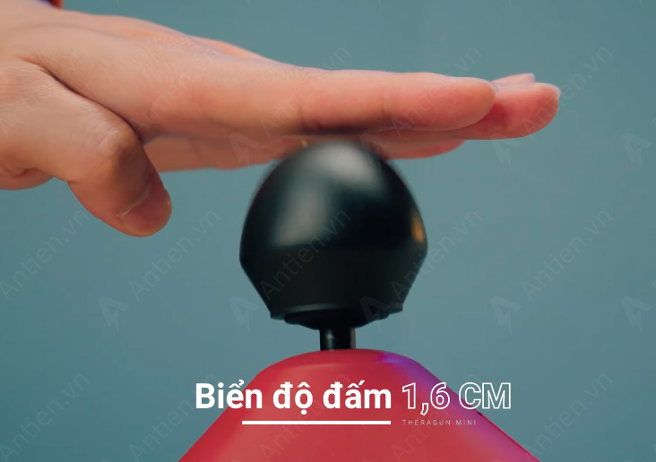 Biên độ đấm của Theragun Mini có độ dao động 1,6 cm 