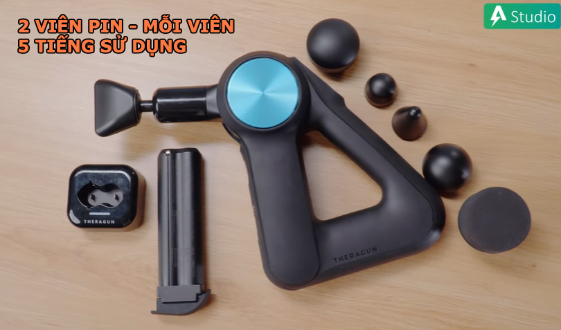 Pin của máy massage cầm tay Theragun Pro lên tới 10 tiếng