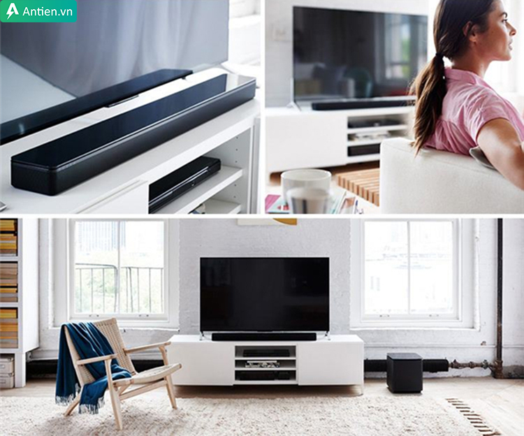Loa soundbar giúp tái tạo dải âm thanh thêm mạnh mẽ, uy lực