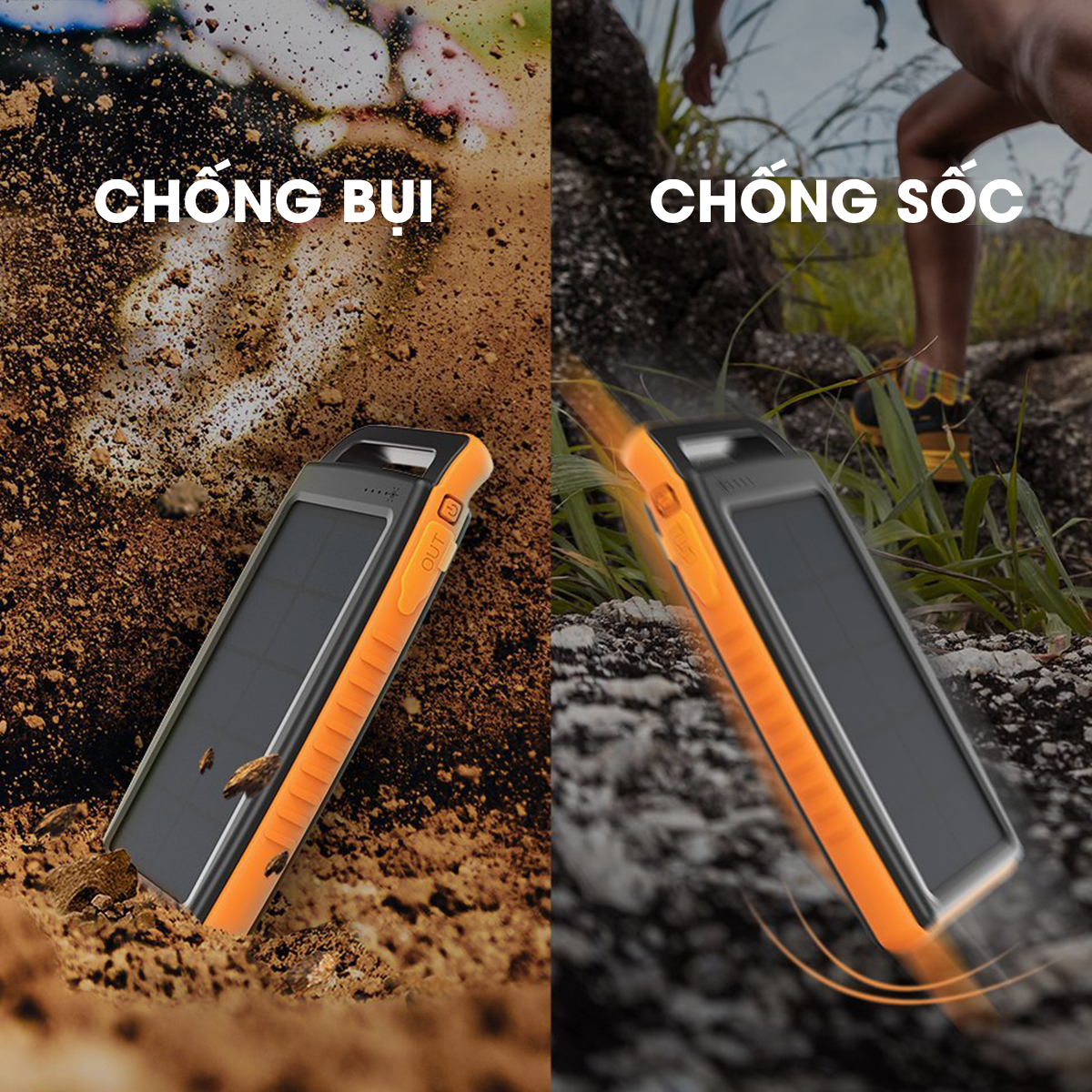 Pin sạc dự phòng RP-PB003 được thiết kế chống bụi bẩn, chống sóc