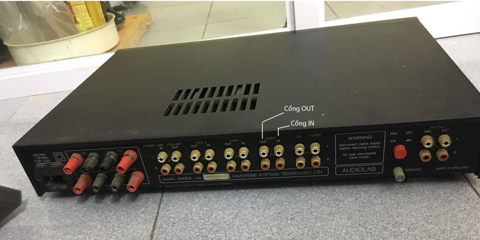 Lựa chọn bất kì cổng nào trên Amply có 2 cổng ra là IN và OUT