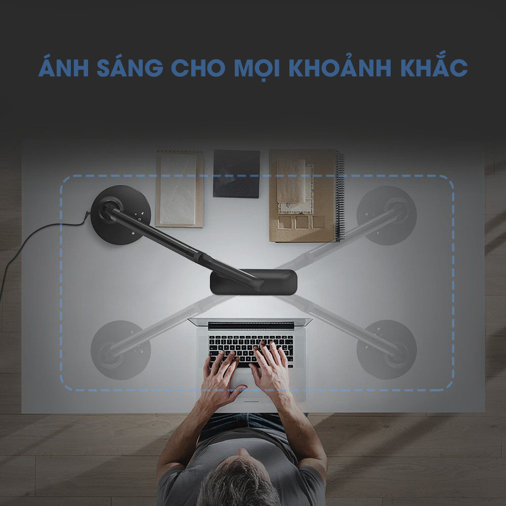 Có thể xoay 180°, chiếu sáng mọi nơi