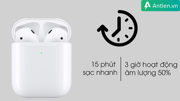 Sạc nhanh trong 15 phút có 3 giờ nghe