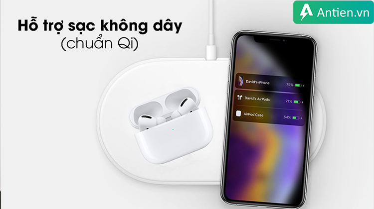 Tai nghe true wireless Airpods Pro hỗ trợ sạc không dây