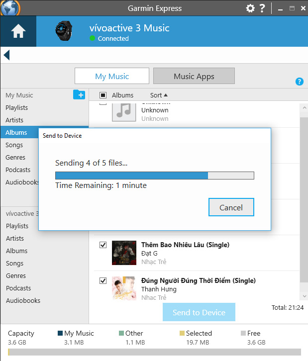Chọn bài hát bạn muốn thêm vào đồng hồ