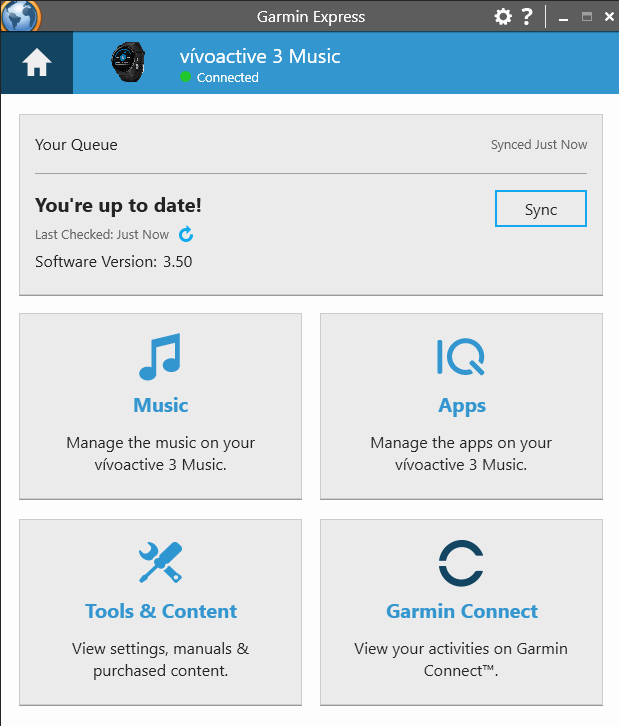 Giao diện ứng dụng khi kết nối với đồng hồ