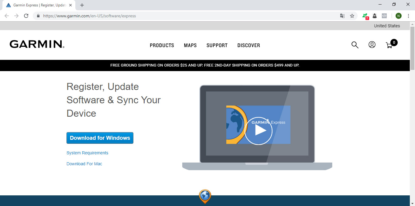 Tải ứng dụng Garmin Express