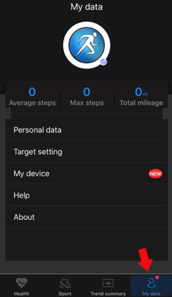 Chọn mục My Data để cá nhân hóa thiết bị sử dụng