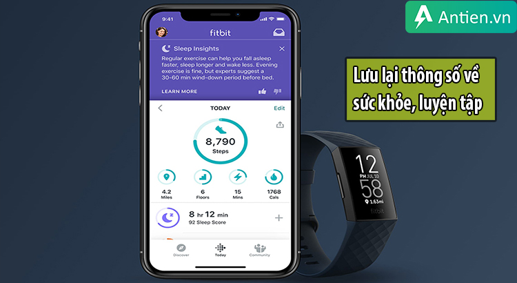 Fitbit Charge 4 hỗ trợ theo dõi sức khỏe, tập luyện
