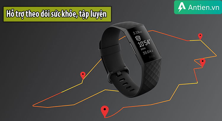 Vòng đeo theo dõi sức khỏe Fitbit Charge 4 hỗ trợ theo dõi sức khỏe, tập luyện 