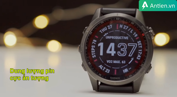Dung lượng pin của Garmin Fenix 7S - Sapphire Solar lên tới 14 ngày