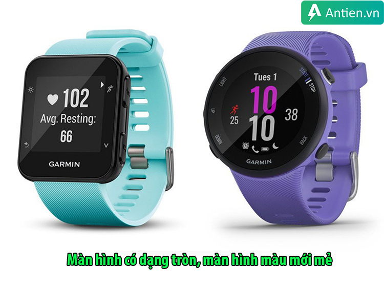 Thiết kế hoàn toàn mới của đồng hồ Garmin Forerunner 45 so với thế hệ trước