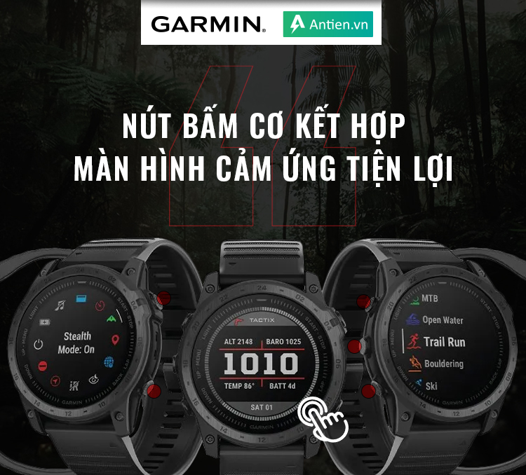 Garmin Tactix 7 - Pro Edition kết hợp nút bấm và màn hình cảm ứng