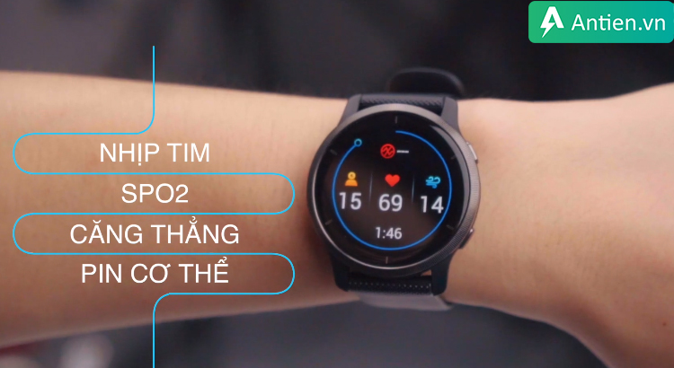 Đồng hồ thông minh Garmin Venu 2 hỗ trợ theo dõi các chỉ số cơ thể