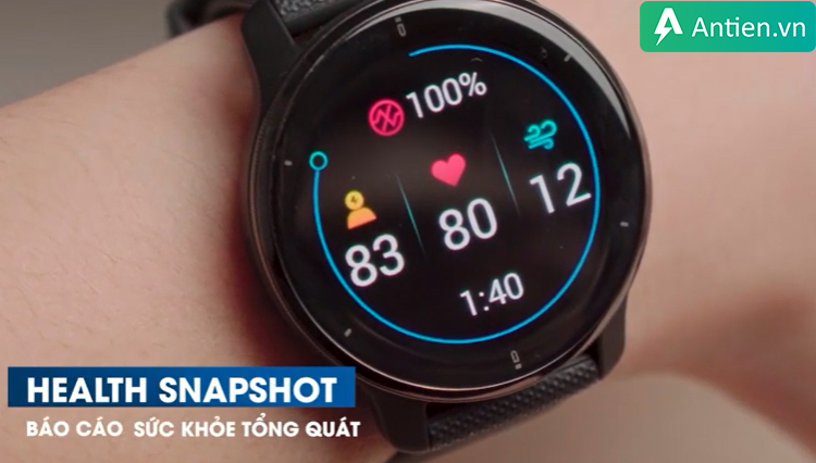 Đồng hồ thông minh Garmin Venu 2 Plus hỗ trợ theo dõi các chỉ số cơ thể