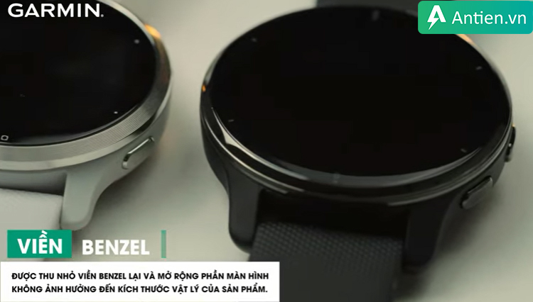 Viền benzel trên Venu 2 Plus nhỏ lại cho màn hình to ra