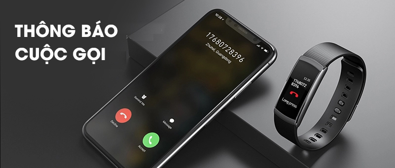 vòng tay thông minh hỗ trợ nhận thông báo cuộc gọi