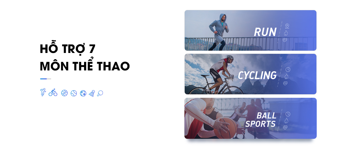 Vòng tay hỗ trợ 7 môn thể thao