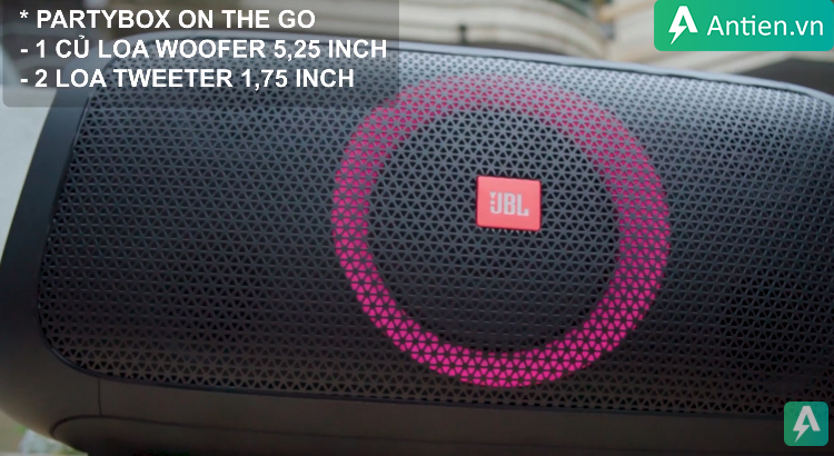 Mặt trước của loa JBL Partybox On-the-go