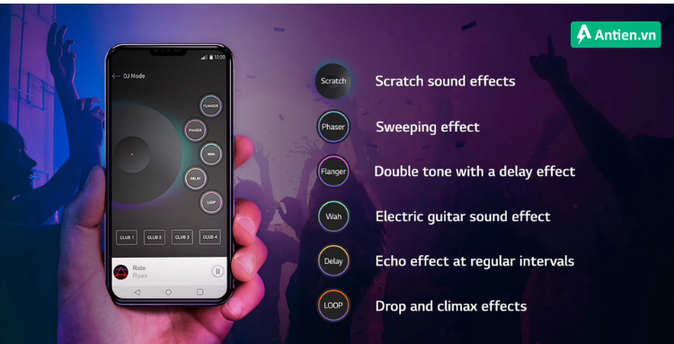 Chọn chế độ nhạc cho LG XBoom 360 RP4 thông qua ứng dụng XBOOM