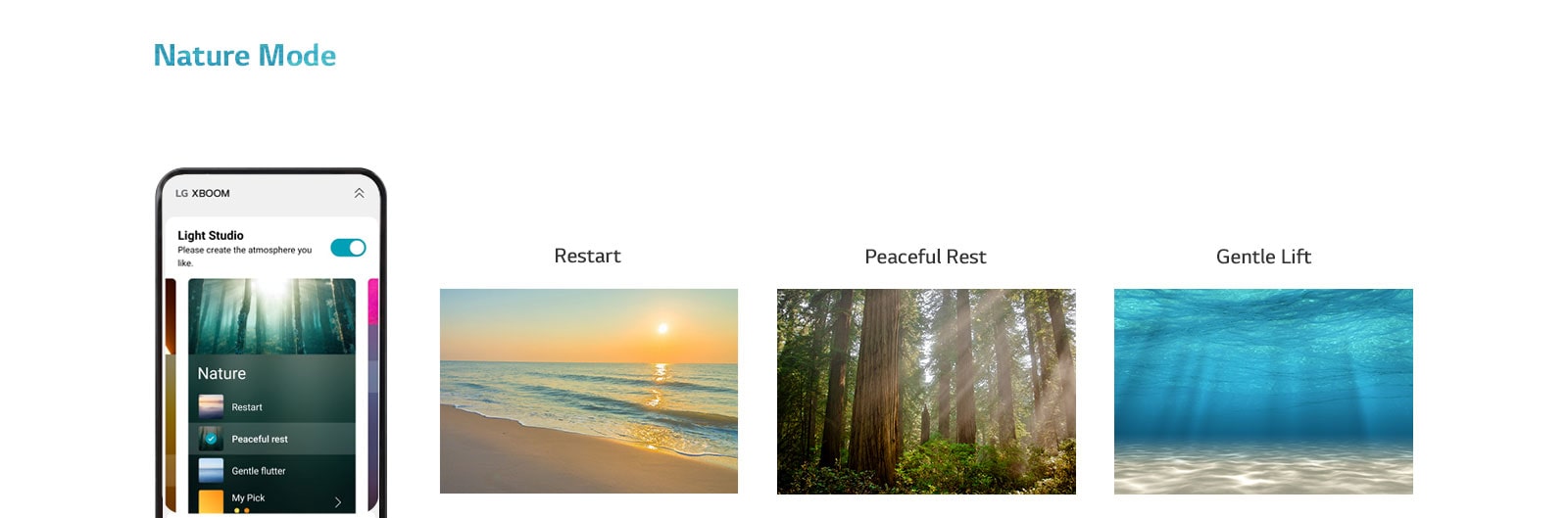 LG XBoom 360 RP4 chế độ ánh sáng Nature