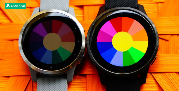 So sánh giữa màn hình MIP (bên trái) và AMOLED (bên phải)