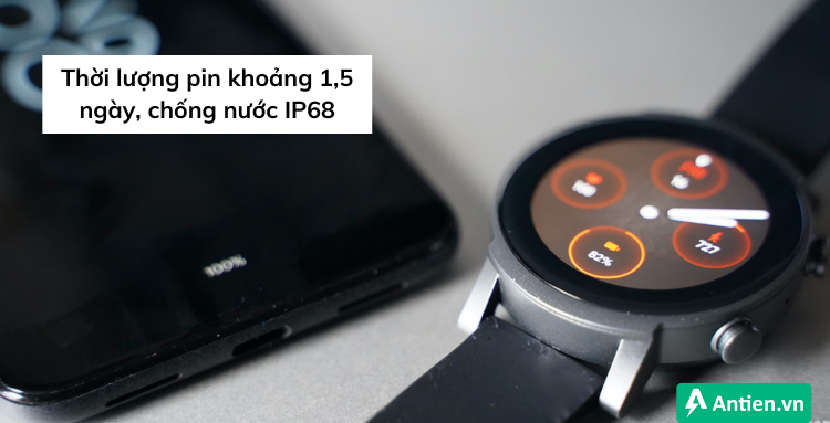 Ticwatch E3 có thời lượng pin 1,5 ngày, chống nước IP68