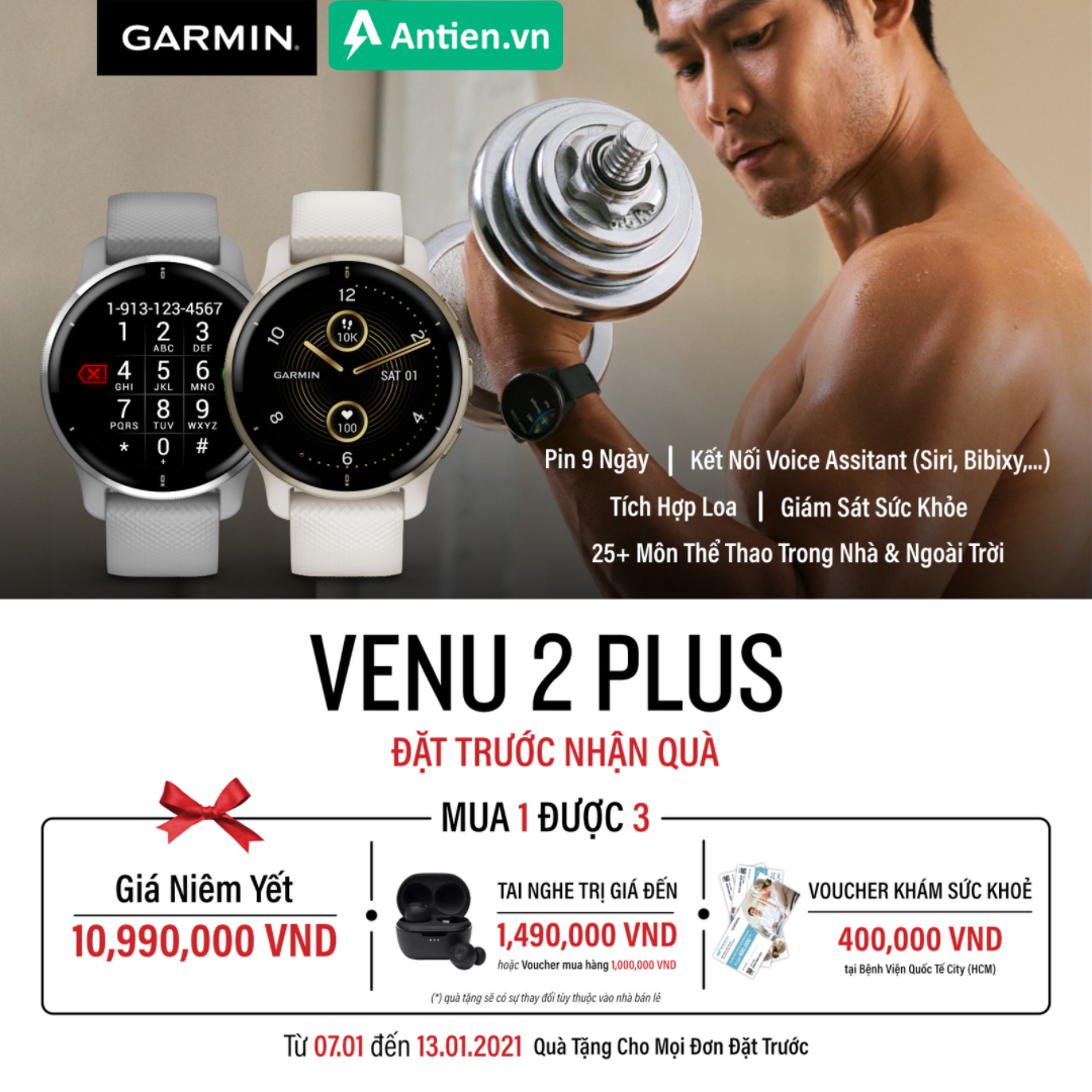 Garmin Venu 2 Plus chính thức mở bán cùng vô vàn quà tăng
