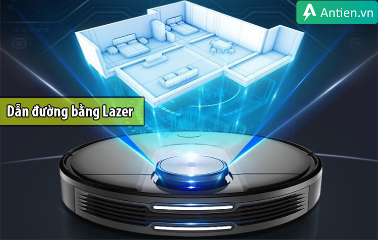 Robot hút bụi lau nhà dẫn đường bằng lazer