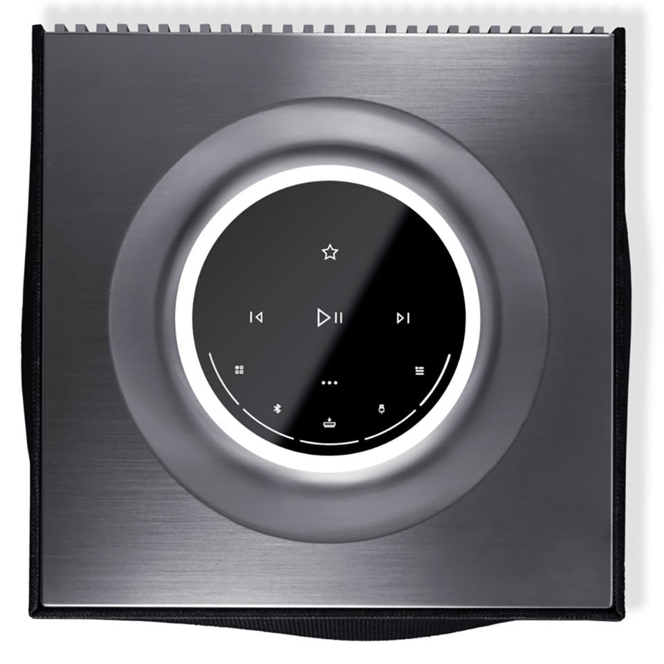 Núm điều khiển và bảng cảm ứng ở mặt lên của loa