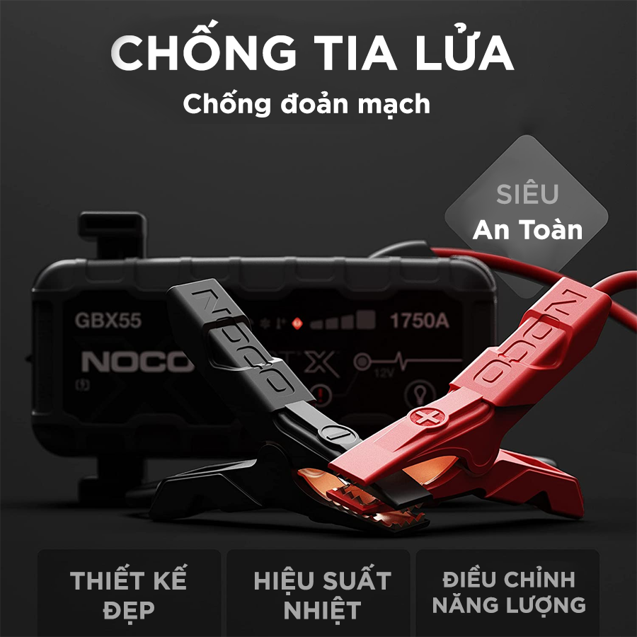 Khởi động xe an toàn với bộ kích nổ ô tô NOCO Boost X GBX55