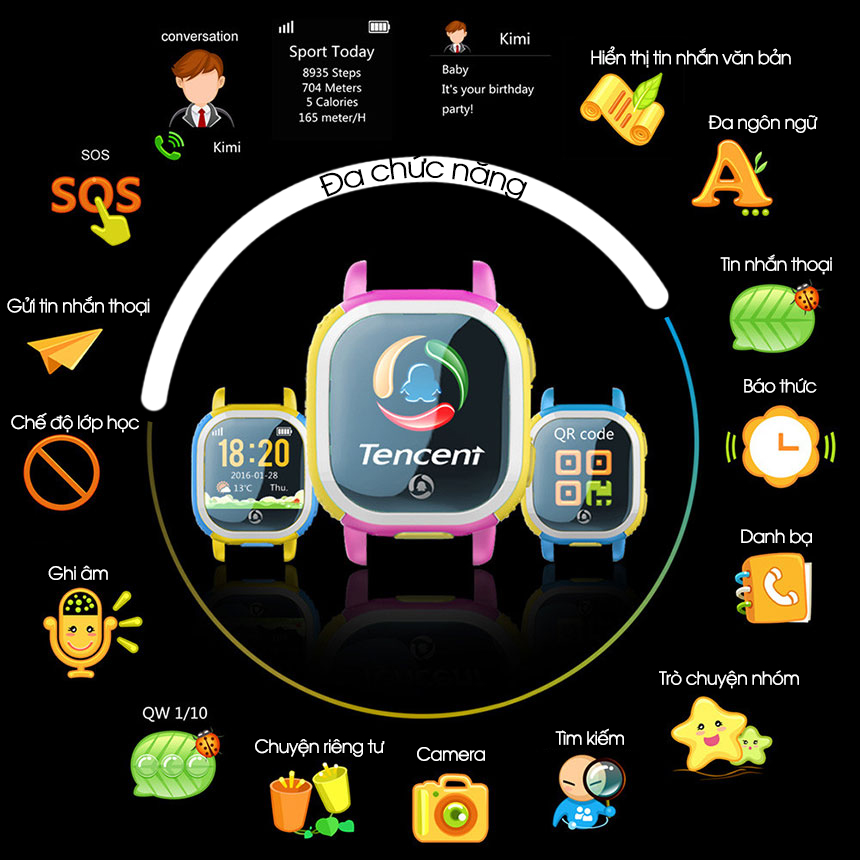 Đồng hồ thông minh định vị GPS PQ708 có nhiều tính năng nổi bật