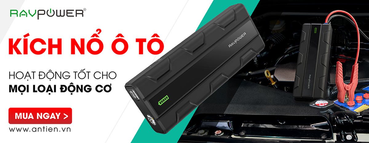Pin sạc dự phòng kiêm kích nổ ô tô chính hãng Ravpower(Mỹ)