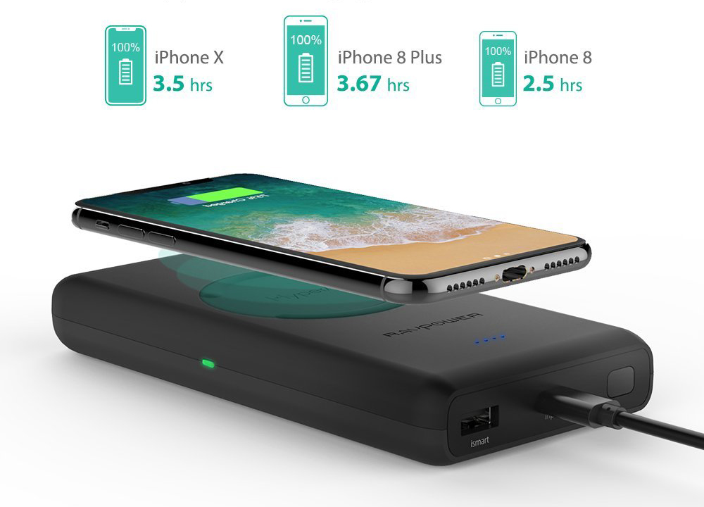 Pin dự phòng kiêm sạc không dây cho iPhone, Samsung,...