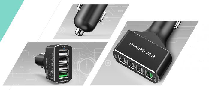 Sạc ô tô 4 cổng USB chính hãng Ravpower (Mỹ)