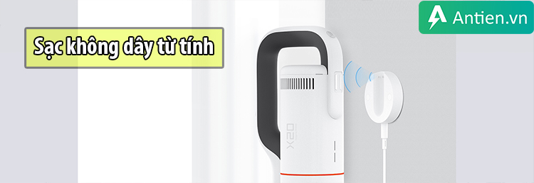Dung lượng pin cao, sử dụng sạc không dây treo tường tiện lợi