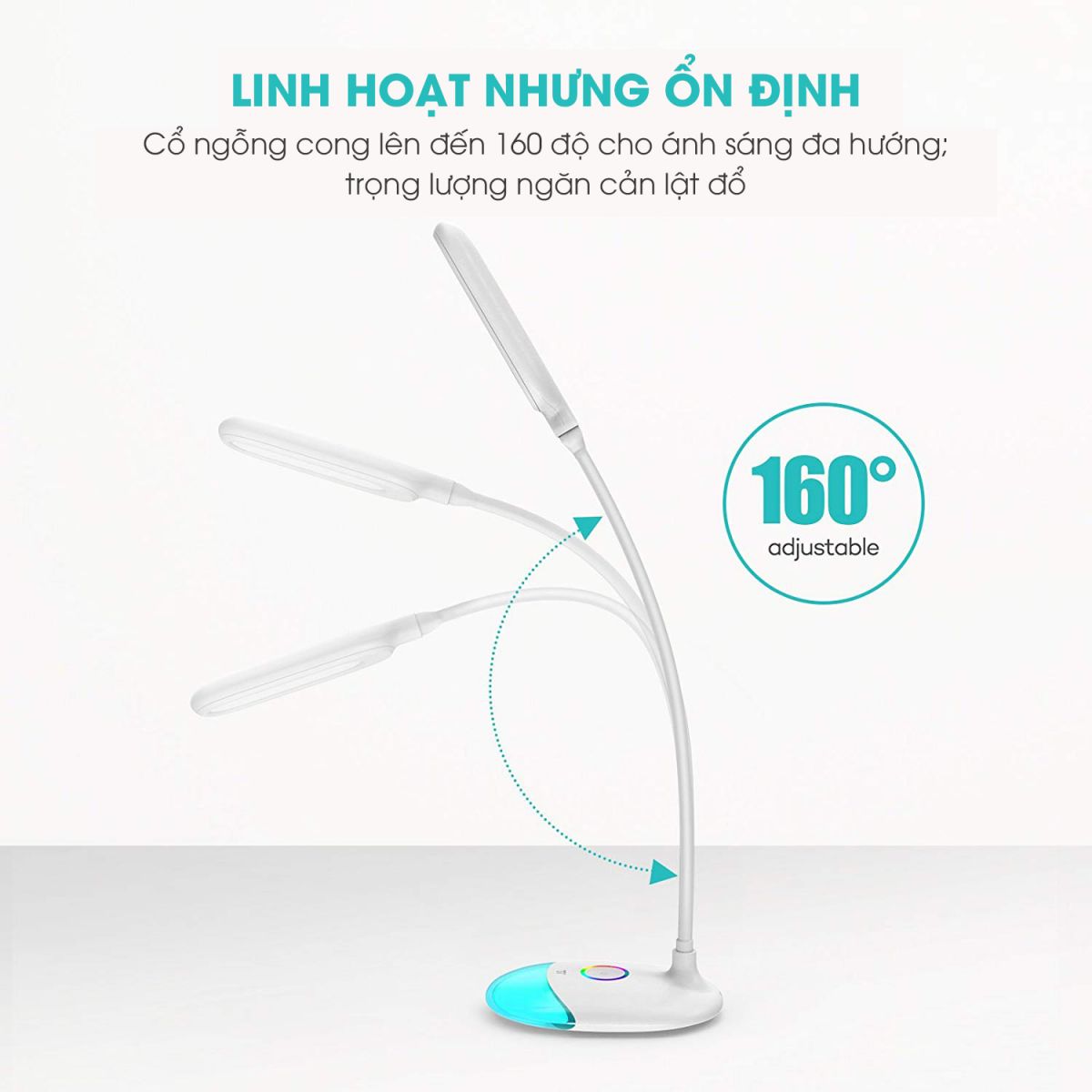 Đèn bàn thiết kế linh hoạt, chắc chắn