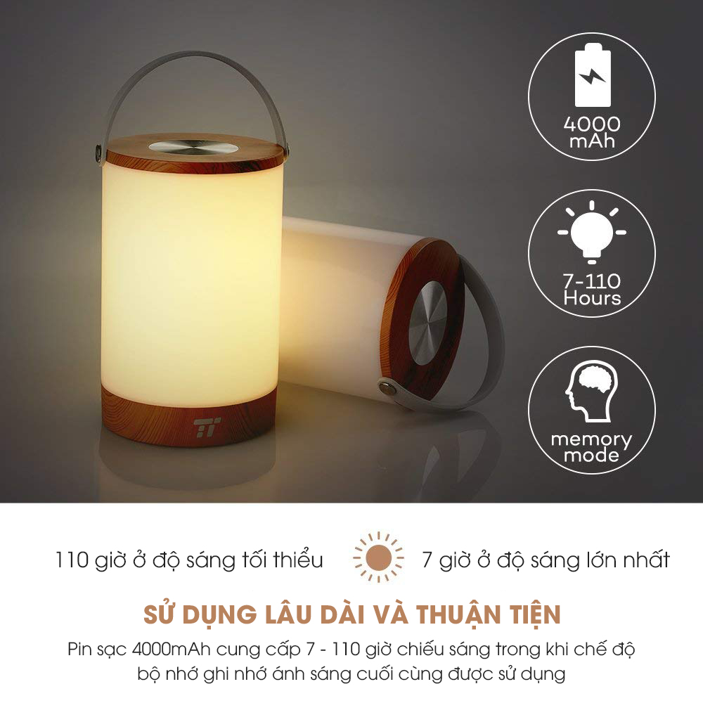 Đèn ngủ LED di động cung cấp 110 giờ chiếu sáng