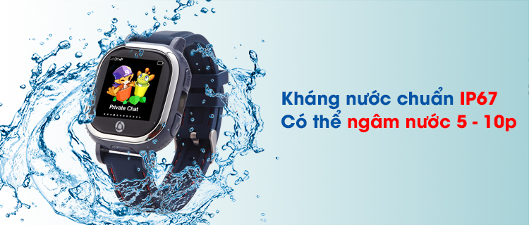 Đồng hồ định vị trẻ em PQ708 kháng ngước chuẩn IP67