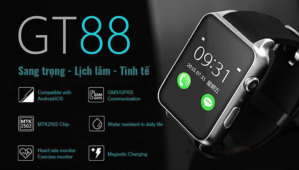 Đồng hồ thông minh GT88 hỗ trợ sức khỏe