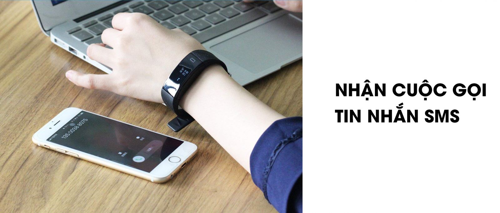 Vòng tay thông minh hỗ trợ nhận thông báo cuộc gọi, tin nhắn