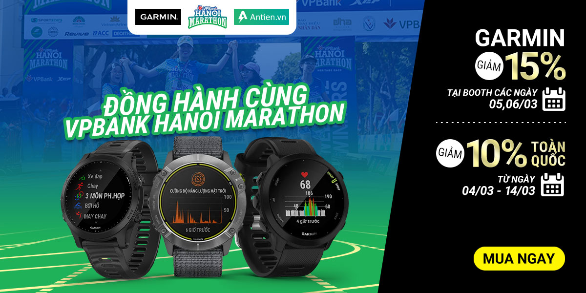 Đồng hành cùng giải chạy VPBank Hanoi Marathon, Antien.vn giảm tới 15% các  phiên bản Garmin trực tiếp tại Booth