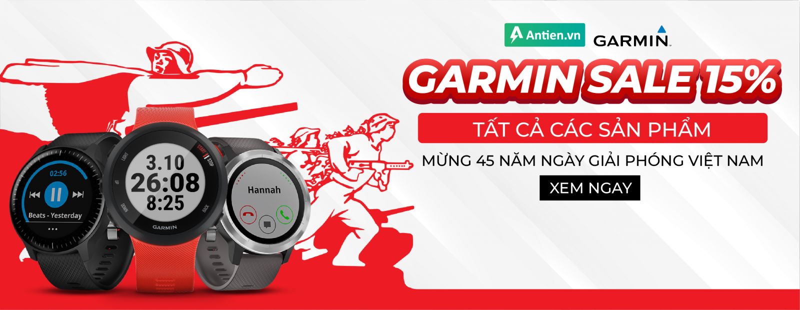 đồng hồ thể thao garmin giảm 15% mừng chiến thắng 30/4