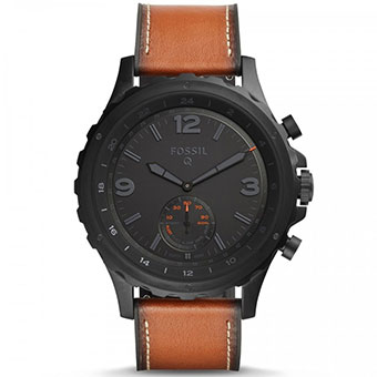 Đồng hồ thông minh Fossil Hybrid FTW1114 - NATE DARK BROWN LEATHER