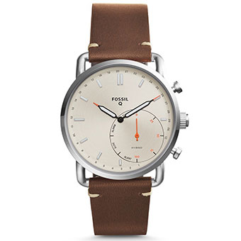 Đồng hồ thông minh Fossil Hybrid FTW1150 - COMMUTER DARK BROWN LEATHER