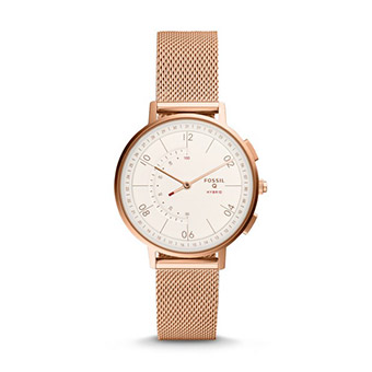 Đồng hồ thông minh Fossil Hybrid FTW5028 - HARPER ROSE GOLD-TONE STAINLESS STEEL